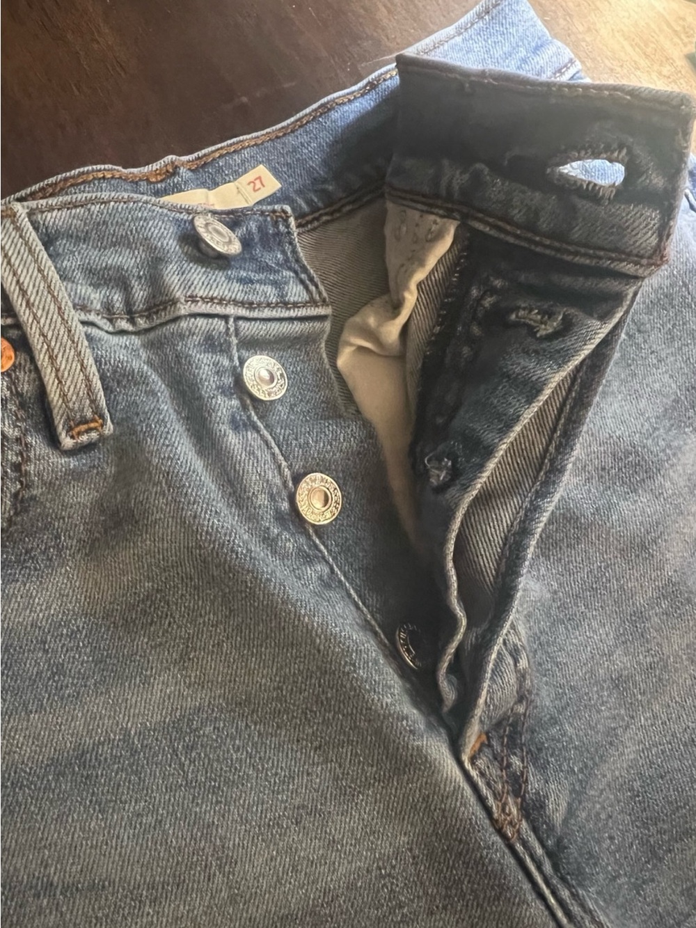 Women’s Blue Denim Jeans shorts- Classic Button Fly